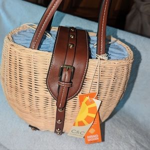 CC California wicker handbag.